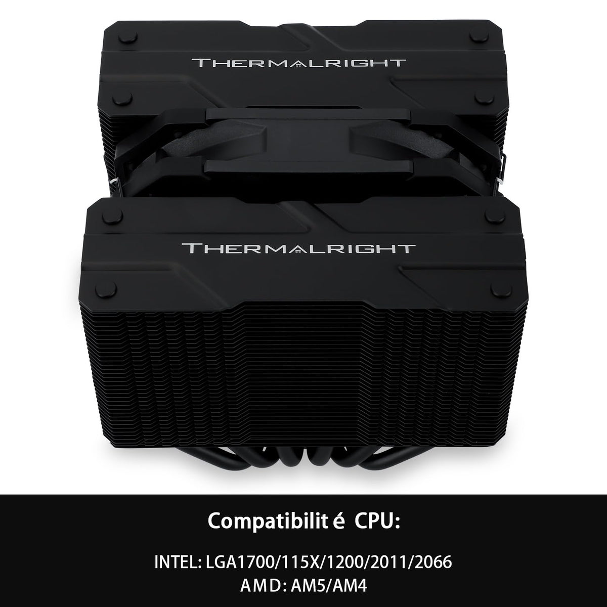Thermalright Peerless Assassin 120 MINI Svart CPU, 6 värmeledningar, 120 mm, PWM-fläkt TL-D12B, höjd 135 mm, dubbeltorns-kylning, för AMD AM4 AM5/Intel LGA 1851/1700/1150/1151/1200/2011