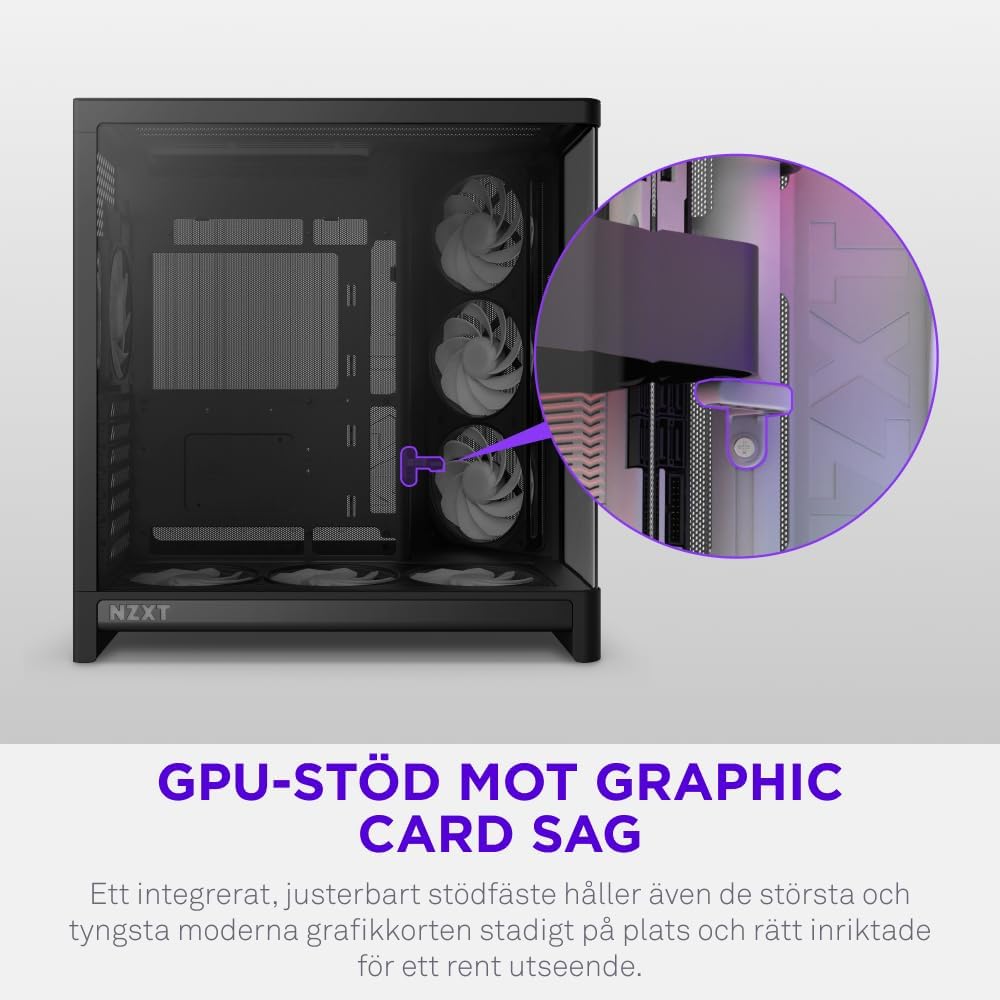 NZXT H6 RGB+ - Kompakt Dubbelkammare ATX PC-chassi - Vit