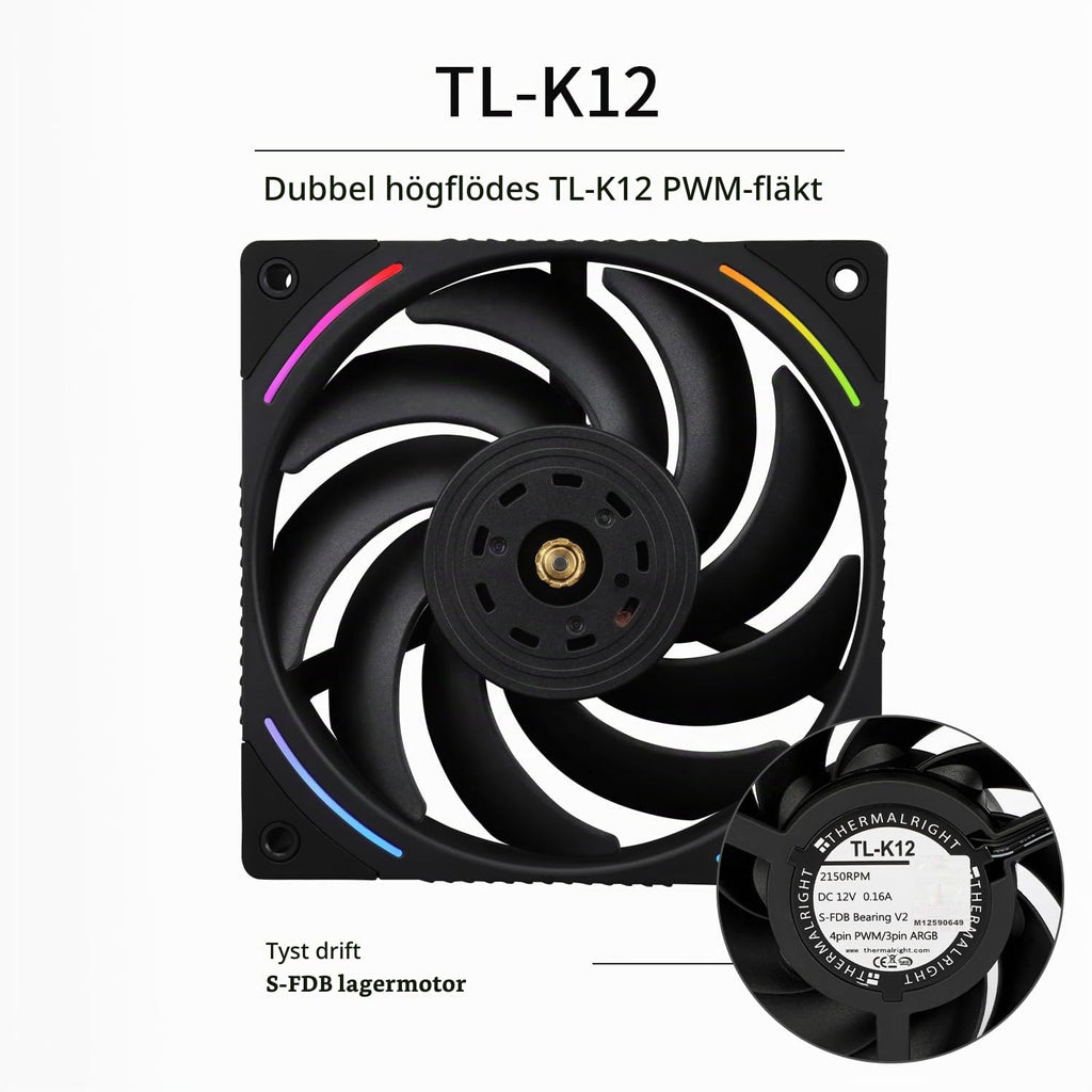 TR Phantom Spirit 120 EVO, 7 värmerör CPU-kylare, dubbel 120 mm PWM-fläkt, aghp 4.0-teknik för AMD am4 am5/Intel 1700/1150/1151/1200/17xx/2011, lga17xx kylare