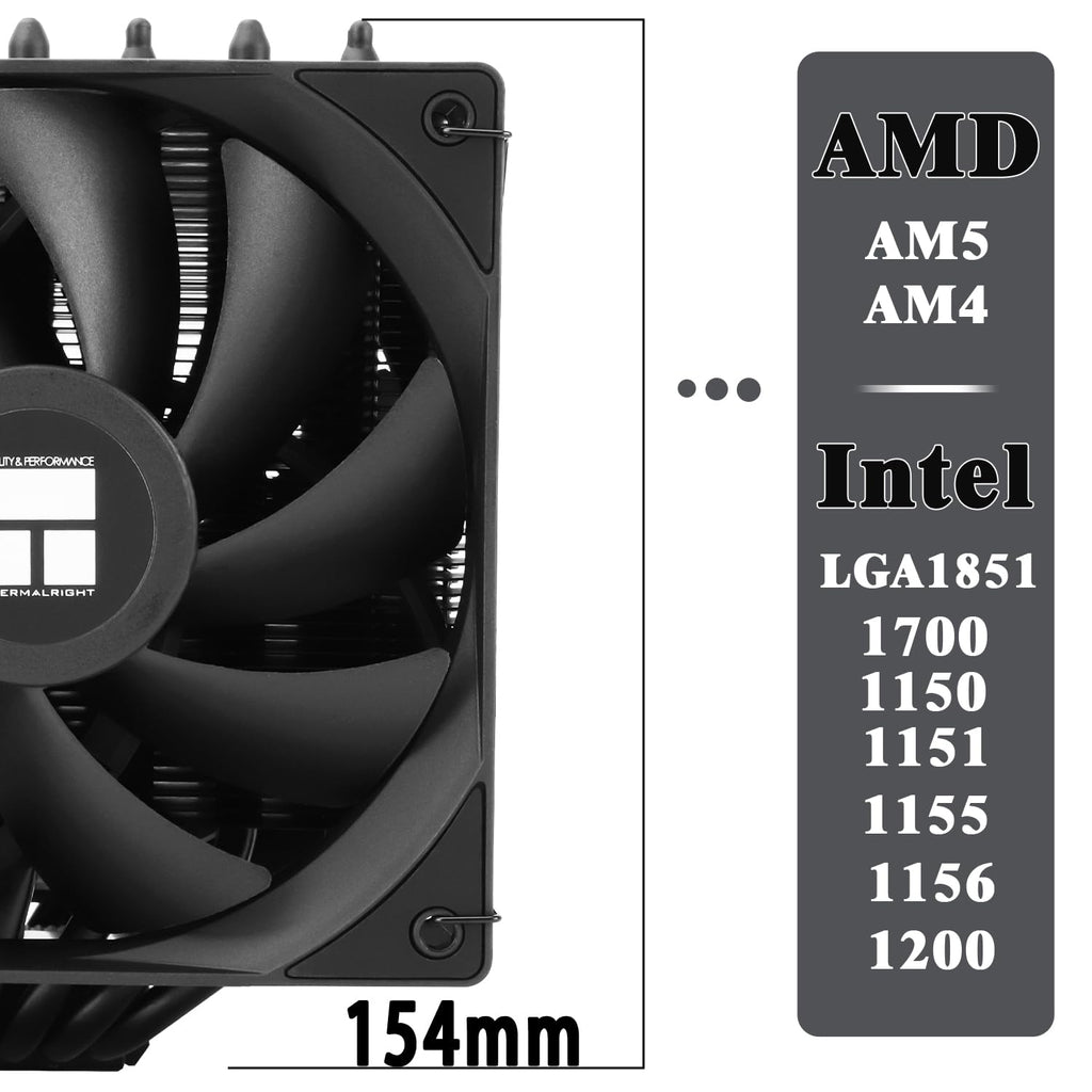 TR-Thermalright Phantom Spirit 120 SE ARGB CPU Kühler, Doppelturm med 7 värmepipor, dubbel TL-C12B V2 PWM-kabel, för AM5/AM4, Intel lga1851/1700/115x/1200,154 mm, hög dator, Kühlung
