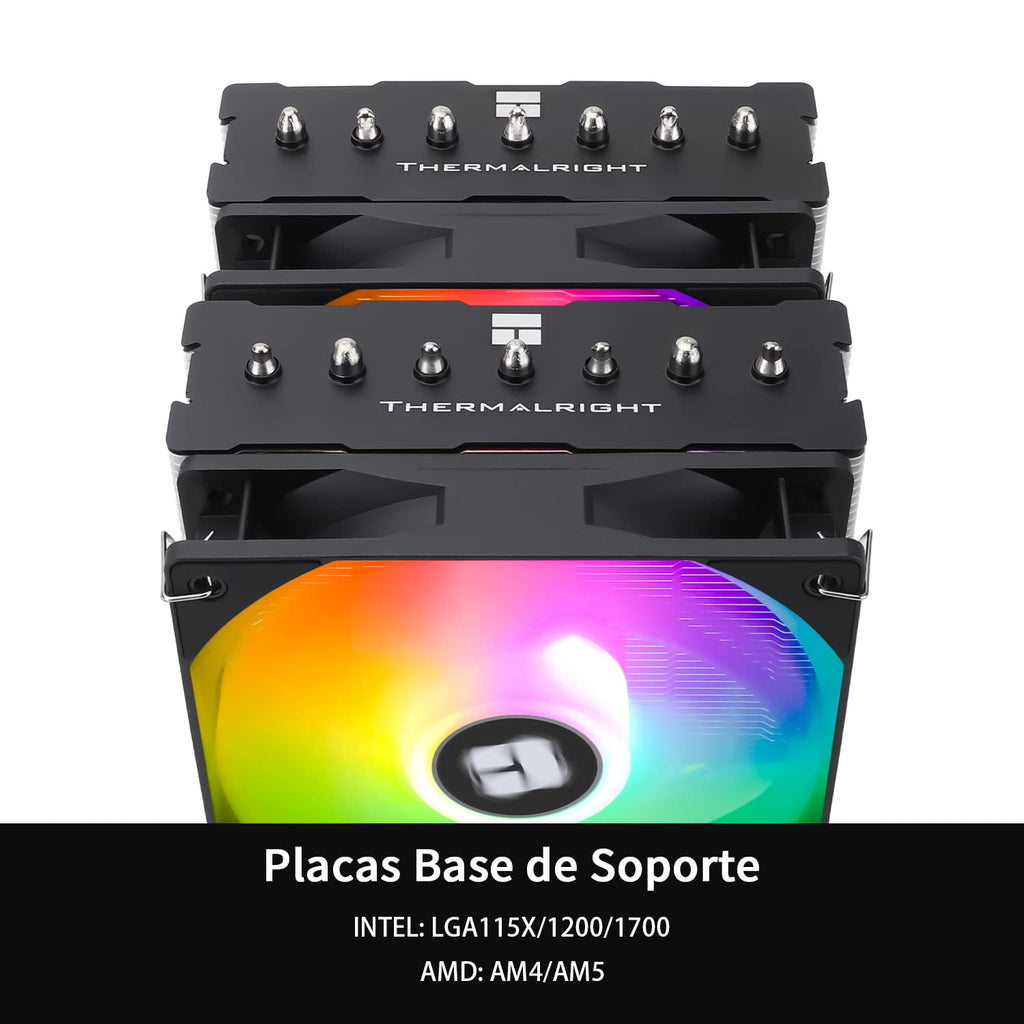 Thermalright Phantom SPIRIT120SE ARGB CPU-luftkylare, kylare med 7 värmerör, dubbla 120 mm TL-C12B-S V2 PWM-fläktar, AGHP 4.0 Tech., S-FDB-lager, för AMD AM4 AM5/Intel 1700/1150/1151/1200, stationär