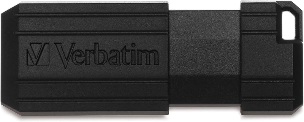 Verbatim PinStripe USB-minne 16 GB, USB 2.0, USB-minnen, för bärbar dator Notebook Ultrabook TV bilradio, USB 2.0-pinne, datasticka med skjutmekanism, svart