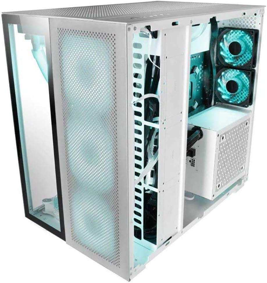 Mars Gaming MC-NOVA, Custom XXL E-ATX Gaming Tower, flyg- och rymdfartsaluminium, helt dubbelfönster härdat glas, Dual Chamber Construction, USB-C
