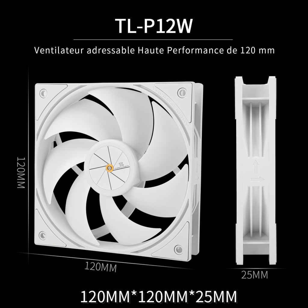 TR Assassin X 120R Digital ARGB kylare för digital skärm, TL-P12-S PWM luftkylare, tyst, stöder AM4/AM5, Intel LGA1851/1700/115X/1200