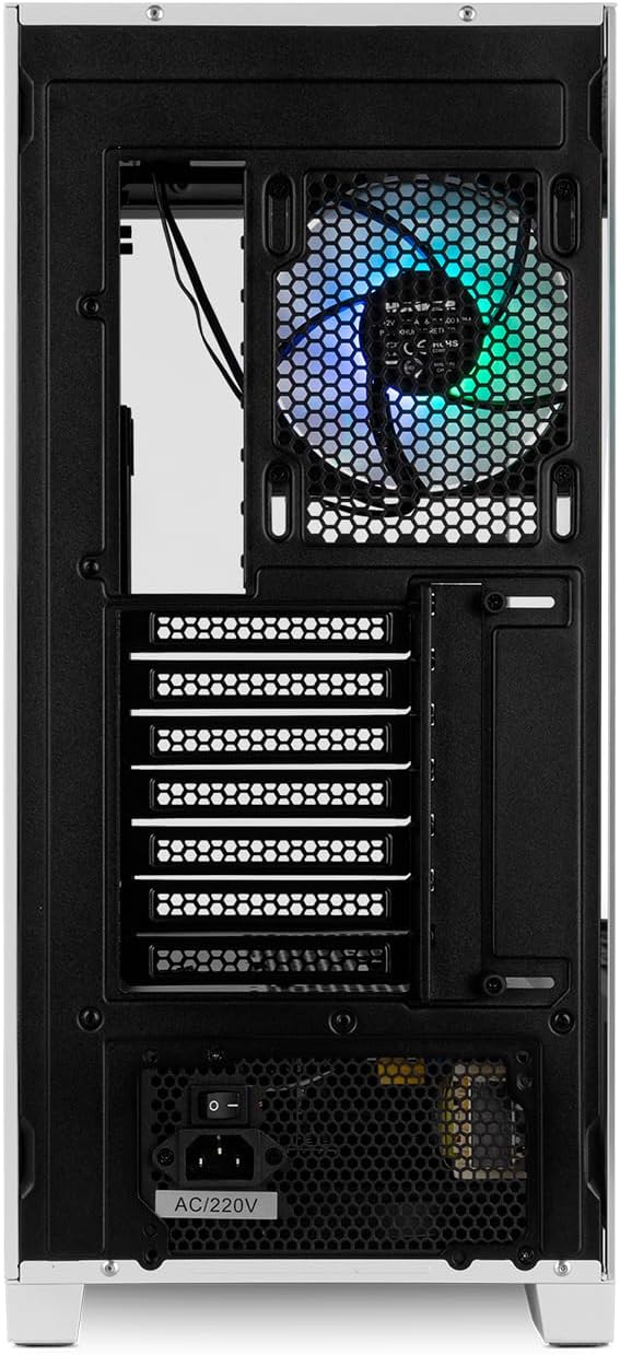 NOX XTREME PRODUCTS Hummer Galaxy - Datorchassi, Ramlöst Härdat Glas, 4x 120mm PWM Fläktar, Plats för 10 Fläktar, USB-C och USB 3.0, ARGB Hub Controller, ATX/M-ATX/ITX, Svart