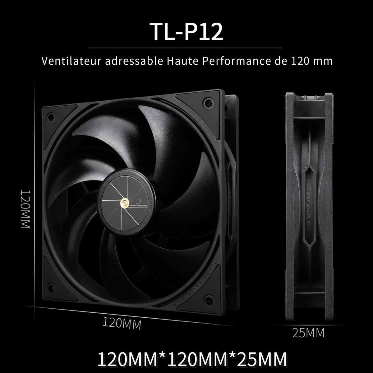 Thermalright Assassin X 120R svart digital CPU-kylare, topp digital skärm, kylfläns dator, stöd AM4/AM5, Intel LGA1851/1700/115X/1200