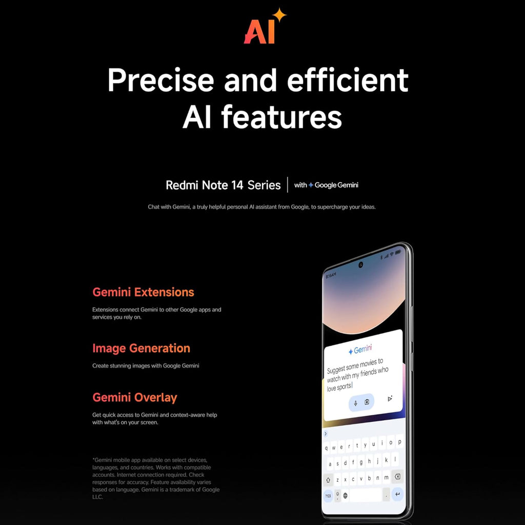 Xiaomi Redmi Note 14 5G Smartphone, 8+256 GB, lila, 108 MP AI-kamerasystem, 5 500 mAh batteri, 120 Hz ögonvårdsdisplay, AI-funktioner (laddare ingår inte)