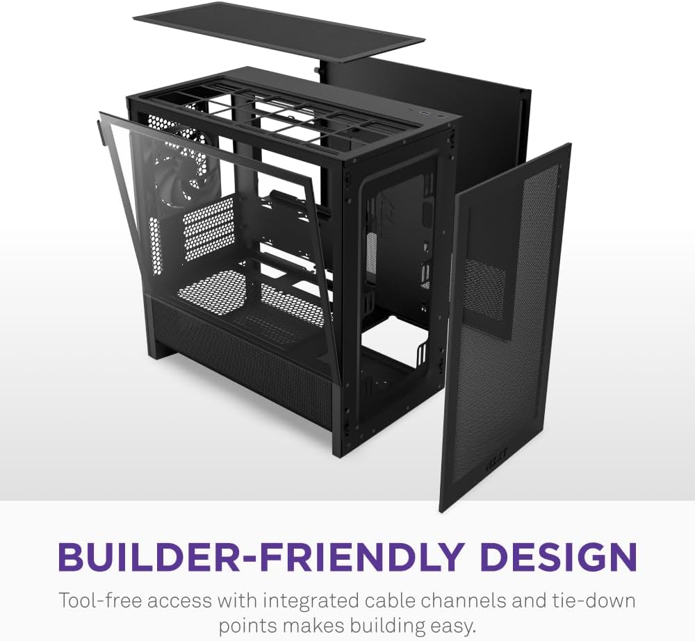 NZXT H3 Flow - Micro-ATX Airflow PC-chassi - Svart