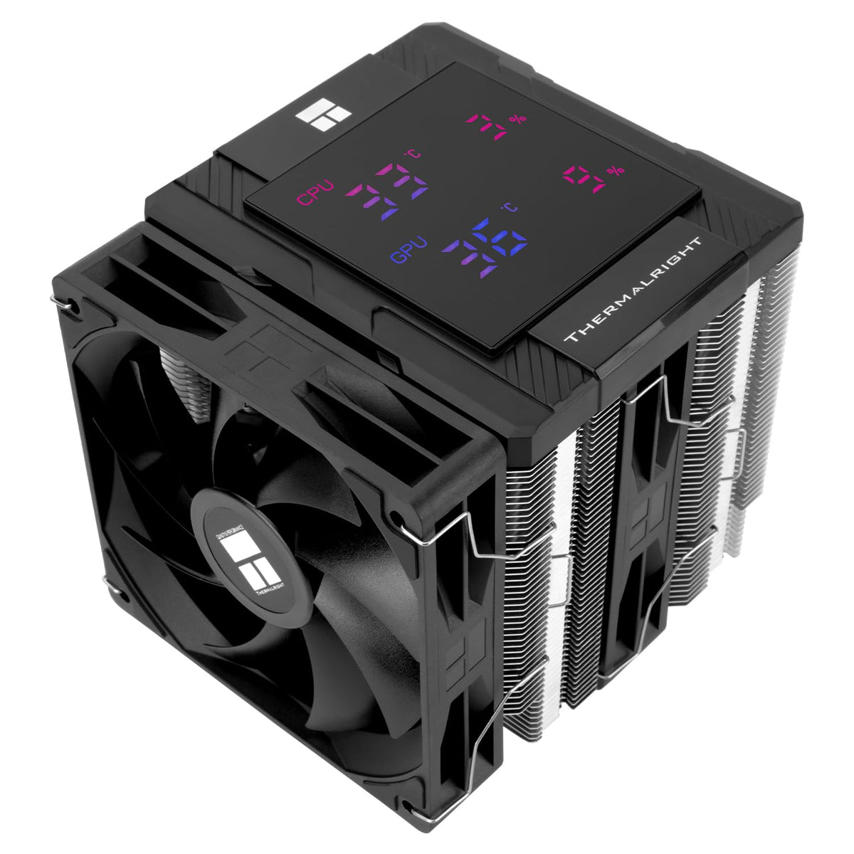 Thermalright Peerless Assassin 120 digital ARGB svart CPU-kylare, kylning med dubbla dörrar och dubbla fläktar, CPU-luftkylare, digital skärmskydd, för AM4/AM5, Intel LGA1851/1700/115X/1200