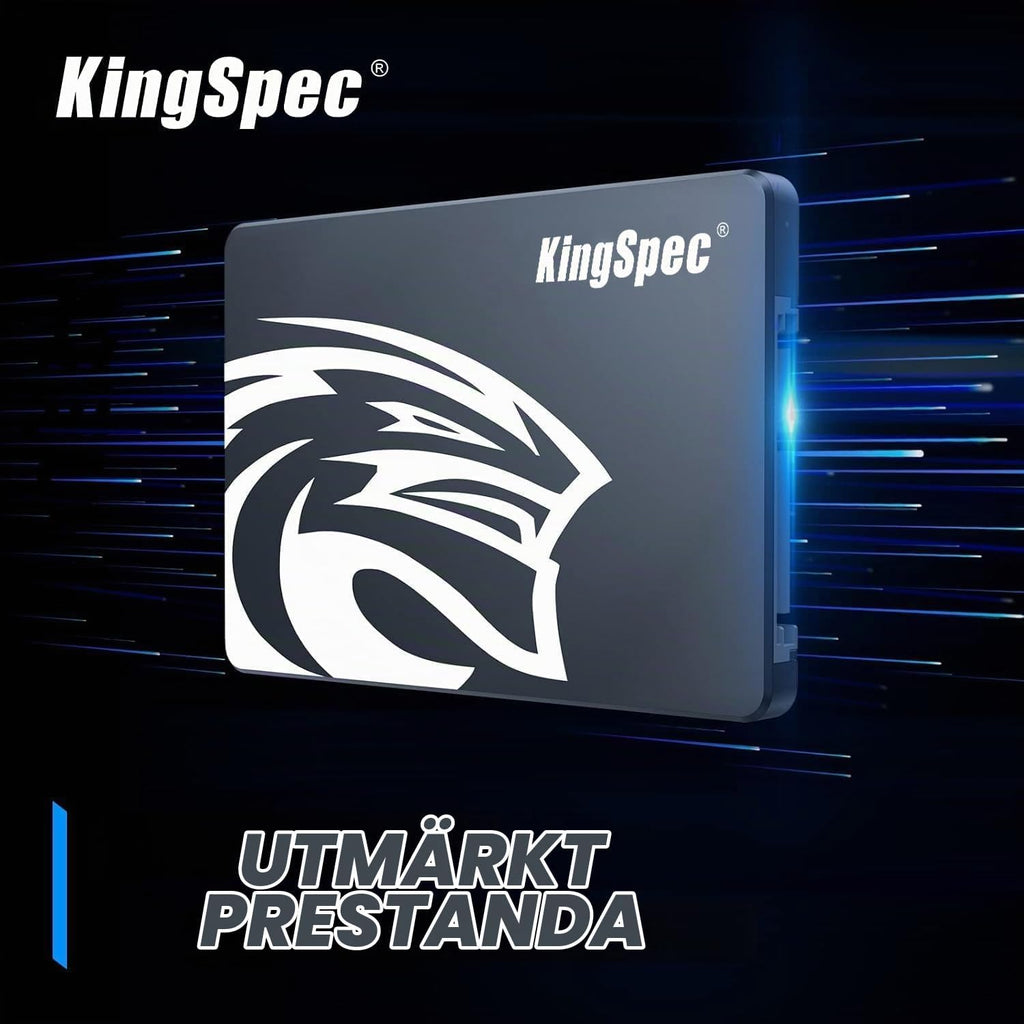 KingSpec 256GB 2,5" SATA SSD Hårddisk Intern SATA 3 Intern SSD 3D NAND Flash, kompatibel med stationär dator/bärbar dator