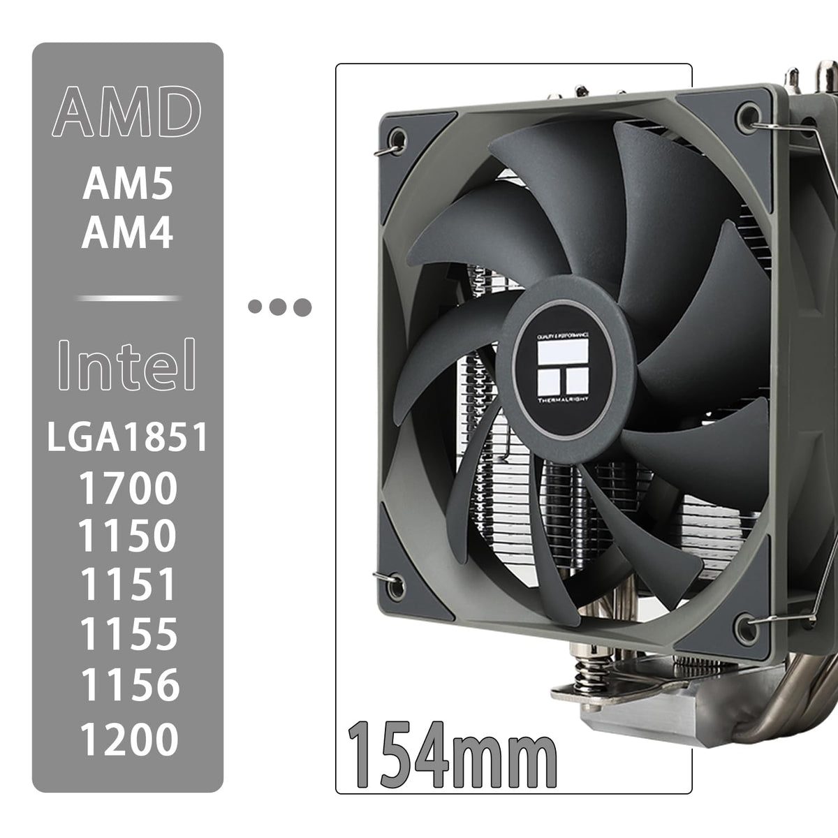 TR-Thermalright Assassin Spirit 120 V2 PLUS CPU-kylare, dubbeltyst fläkt CPU luftkylare, 1 500 varv/min, kompatibel med Intel LGA1851/1700/1150/1151/1200 och AMD AM5/AM4