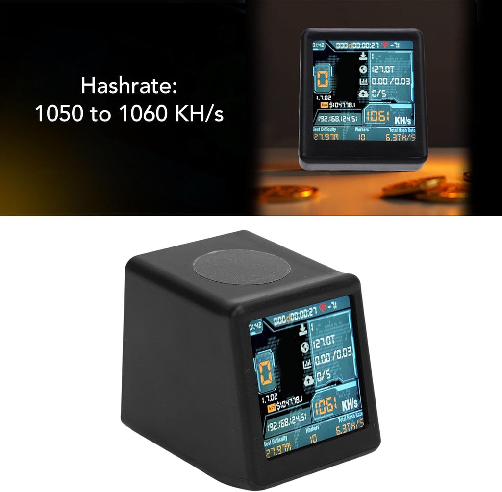 Fabater Bitcoin Miner, WiFi BT Smart Lucky BTC Miner med 1060KH/s Hashrate, 1,54 Tums Skärm, Lottery Miners Mining Machine USB Powered for Home