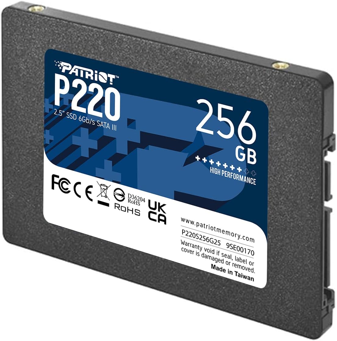 Patriot P220 256GB Intern SSD - SATA 3-2,5 tum - Solid State-enhet - P220S256G25