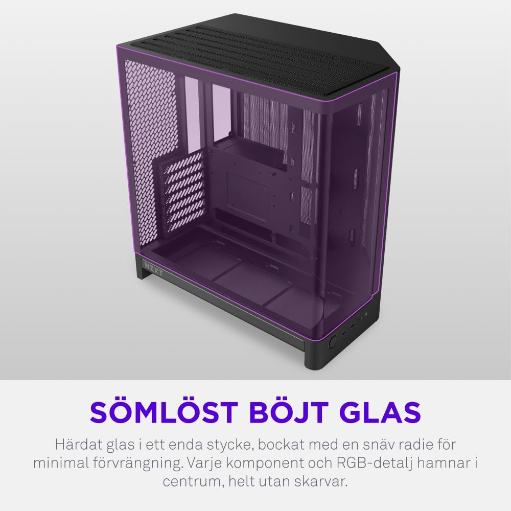 NZXT H6 RGB+ - Kompakt Dubbelkammare ATX PC-chassi - Vit