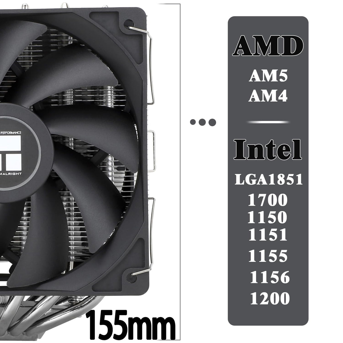 TR-Thermalright Peerless Assassin 120 SE CPU-Kühler, Hochleistungs-Twin-Tower-CPU-luftkühler, geräuscharm 25,6dBA, 155 mm höjd, för Intel LGA 1700/1851/115X/1200, AM4 och AM5