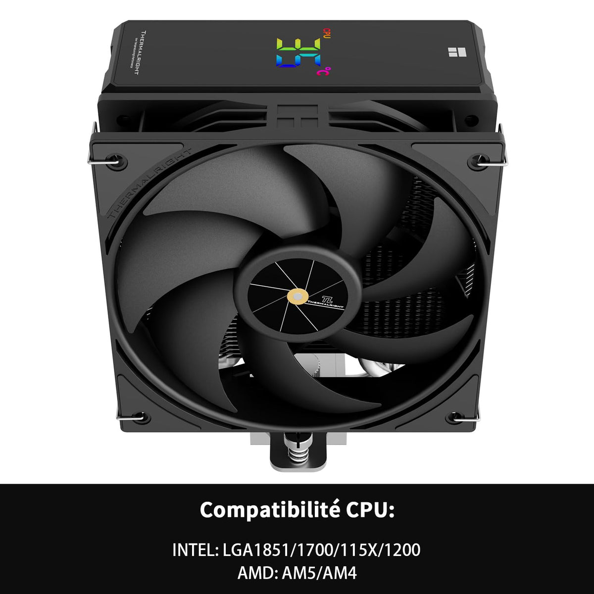 TR Assassin X 120R Digital ARGB vit hastighetsluftkylare, 4 värmerör luftkylare, toppskydd, 12 cm tyst PWM-fläkt, för AM4/AM5, Intel LGA170/1851/115X/1200
