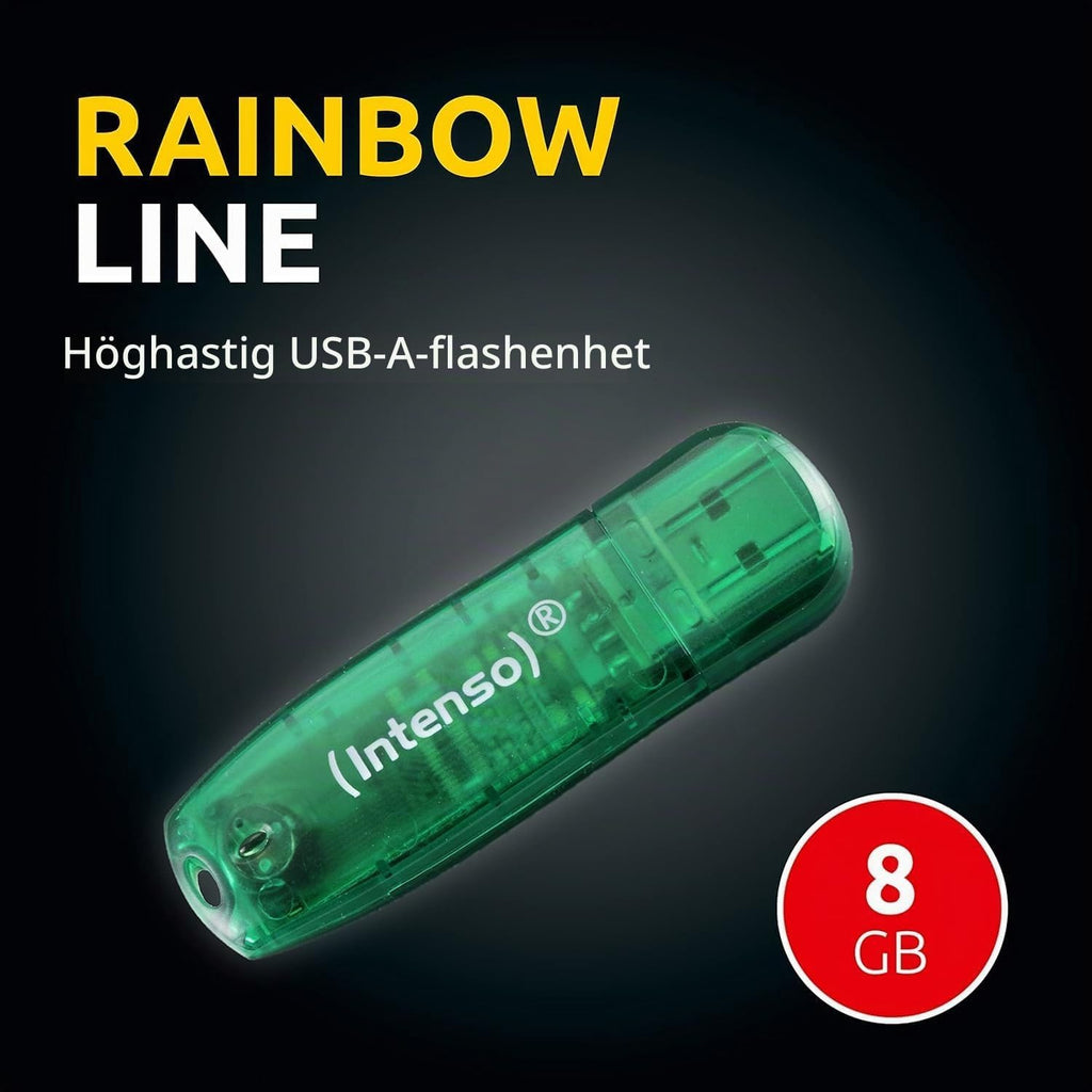 Intenso Rainbow Line 8 GB USB-minne USB 2.0 grön