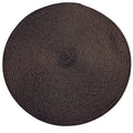 Set of 4 Tabletop Collection Indoor/Outdoor Brown Round Placemat 15" Dia-0