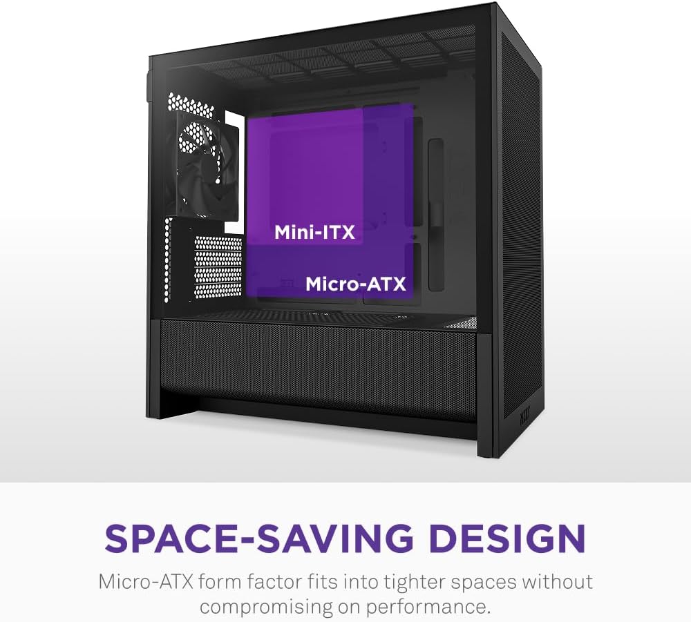 NZXT H3 Flow - Micro-ATX Airflow PC-chassi - Svart