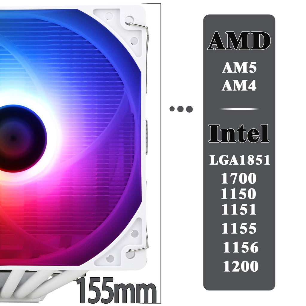 TR-Thermalright Peerless Assassin 120 SE CPU-Kühler, Hochleistungs-Twin-Tower-CPU-luftkühler, geräuscharm 25,6dBA, 155 mm höjd, för Intel LGA 1700/1851/115X/1200, AM4 och AM5