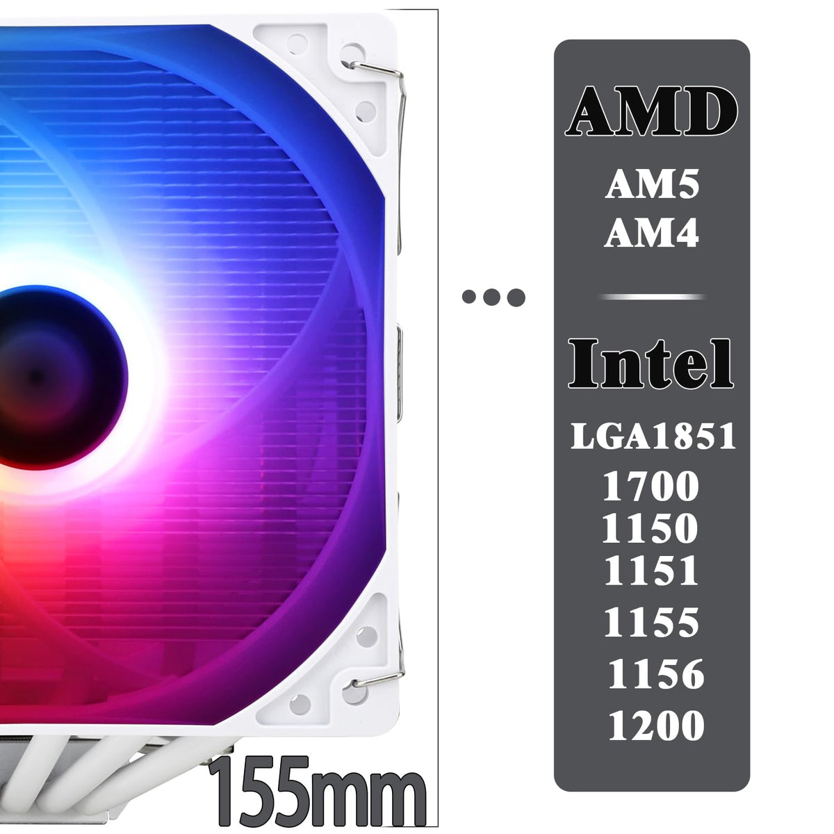 TR-Thermalright Peerless Assassin 120 SE CPU-Kühler, Hochleistungs-Twin-Tower-CPU-luftkühler, geräuscharm 25,6dBA, 155 mm höjd, för Intel LGA 1700/1851/115X/1200, AM4 och AM5