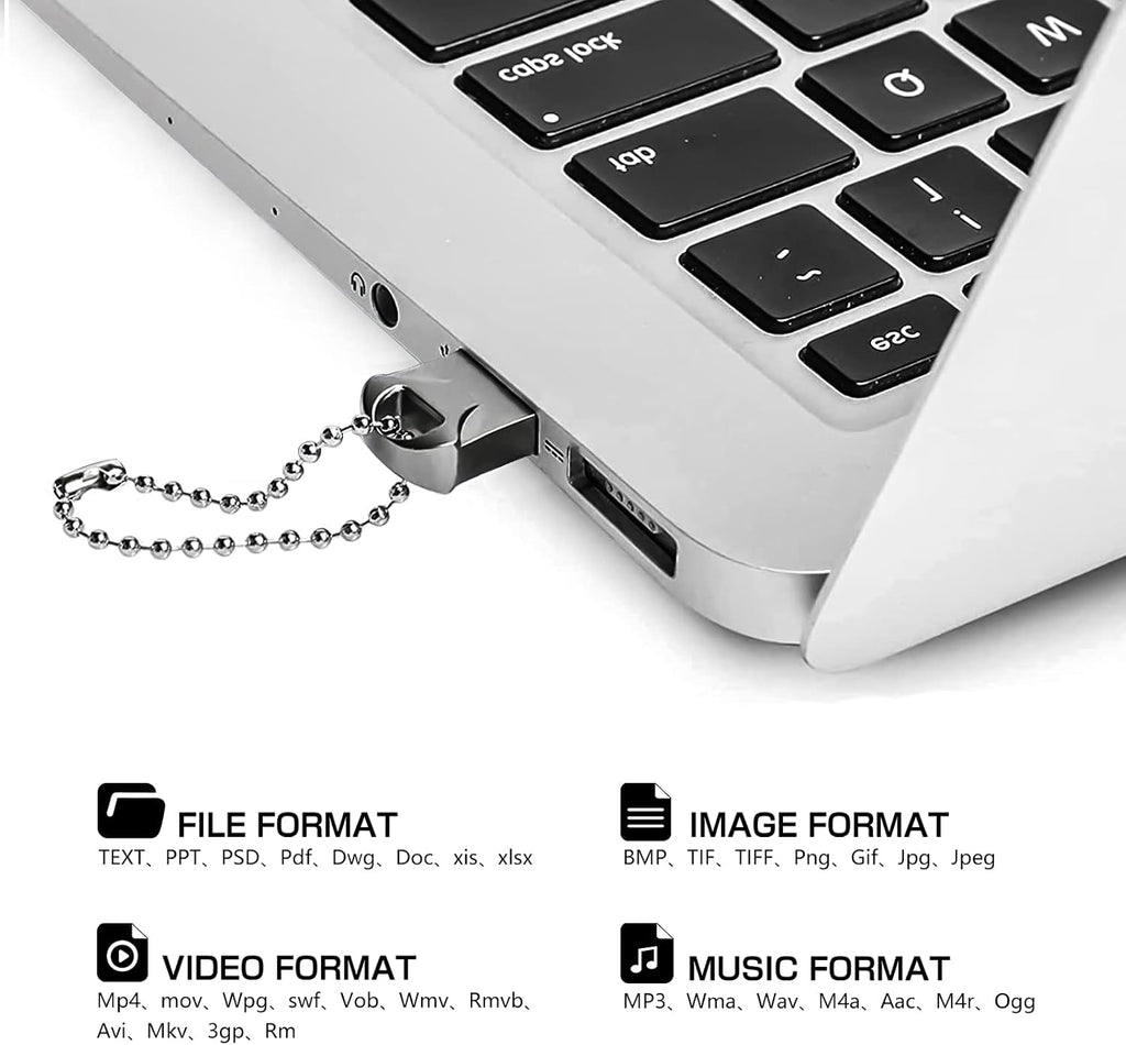 128 GB 2-i-1 USB-minne 128 GB typ-C Pendrive 128GO USB C Flash Drive 128 Giga 2-i-1 OTG Pen 128GO för PC/surfplatta/Laptop/Smartphone med typ C, Xiaomi/Huawei (silver)
