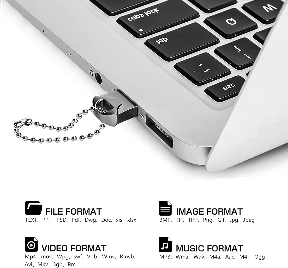 128 GB 2-i-1 USB-minne 128 GB typ-C Pendrive 128GO USB C Flash Drive 128 Giga 2-i-1 OTG Pen 128GO för PC/surfplatta/Laptop/Smartphone med typ C, Xiaomi/Huawei (silver)