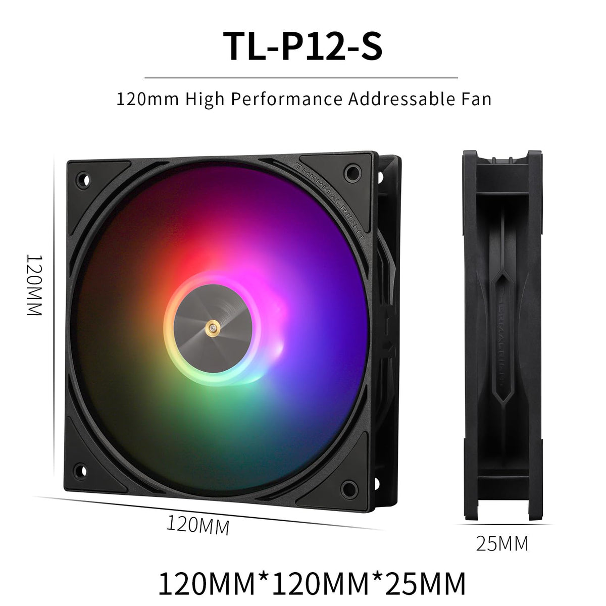 TR Assassin X 120R Digital ARGB kylare för digital skärm, TL-P12-S PWM luftkylare, tyst, stöder AM4/AM5, Intel LGA1851/1700/115X/1200