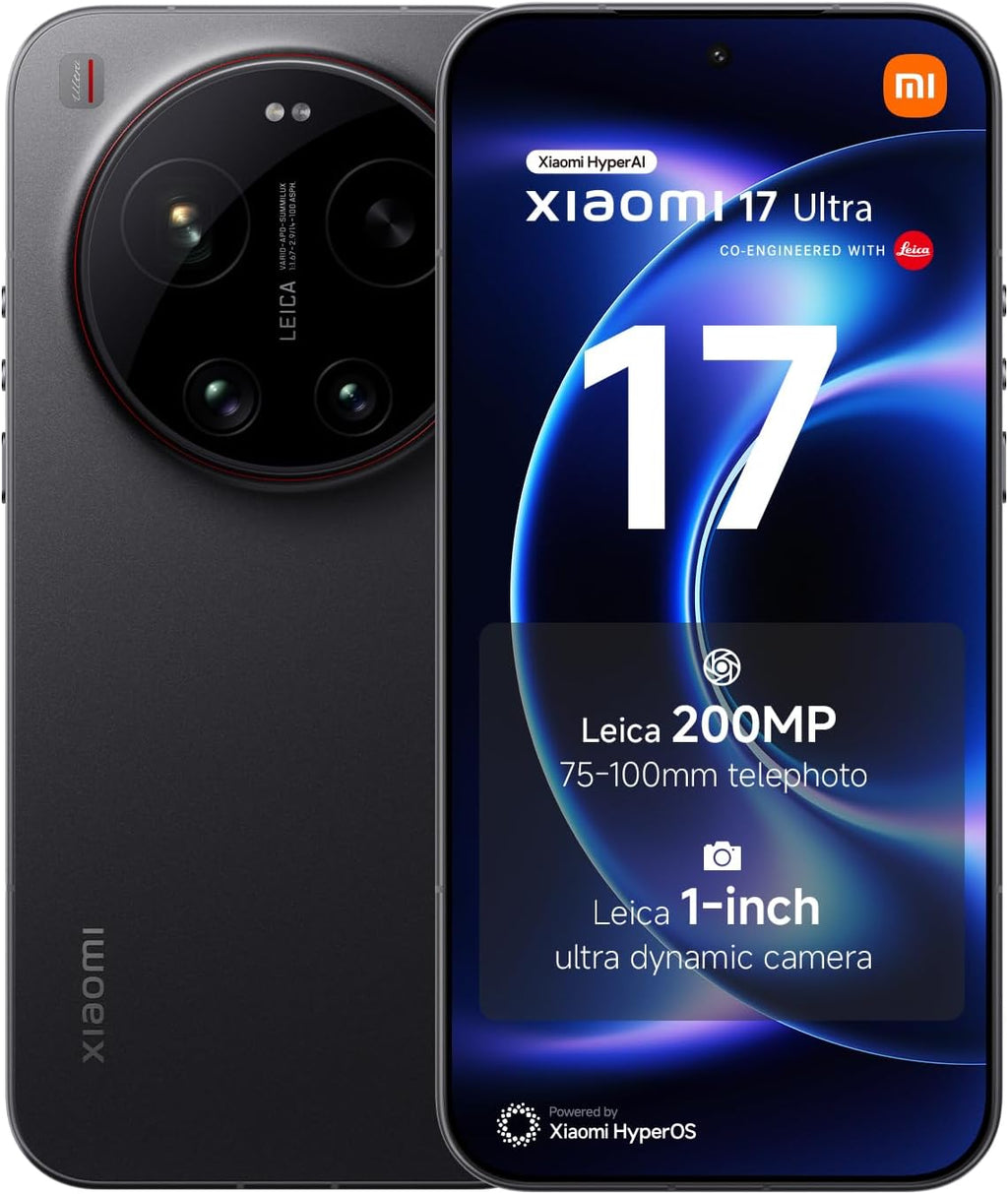 XIAOMI 17, Smartphone 12+512 GB, Leica Summilux optisk lins, 6330 mAh (typ) batteri, HyperAI, svart, tillverkargaranti 2 år + 1 år extra, laddare ingår inte