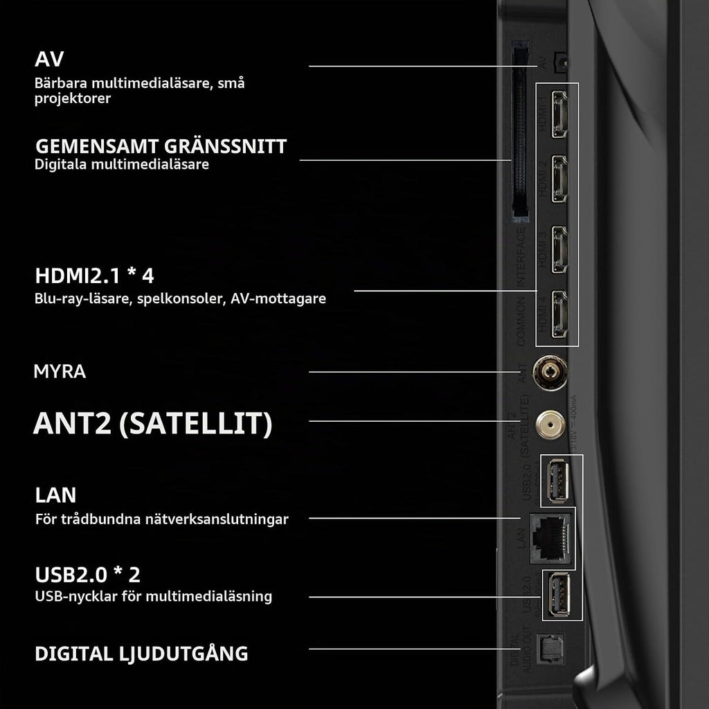 Google QLED 4K UHD CHiQ 50QA10 50" HDR10, VRR och ALLM ultratunn ramlös Dolby Audio Wi-FI dubbelband