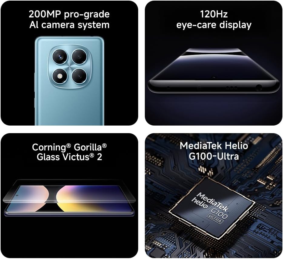 Xiaomi Redmi Note 14 5G Smartphone, 8+256 GB, lila, 108 MP AI-kamerasystem, 5 500 mAh batteri, 120 Hz ögonvårdsdisplay, AI-funktioner (laddare ingår inte)