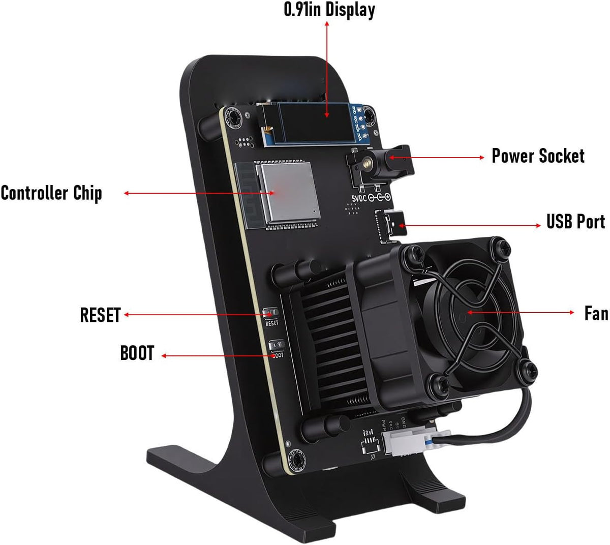 Tosuny Bitcoin Miner, Open Source BTC Mining Machine, BM1370 ASIC Chip, 1-1,2 TH/s Efficient Mining, 2,4G WiFi, 0,96" Display, Home Crypto Currency Miner Support AxeOS (BLACK)