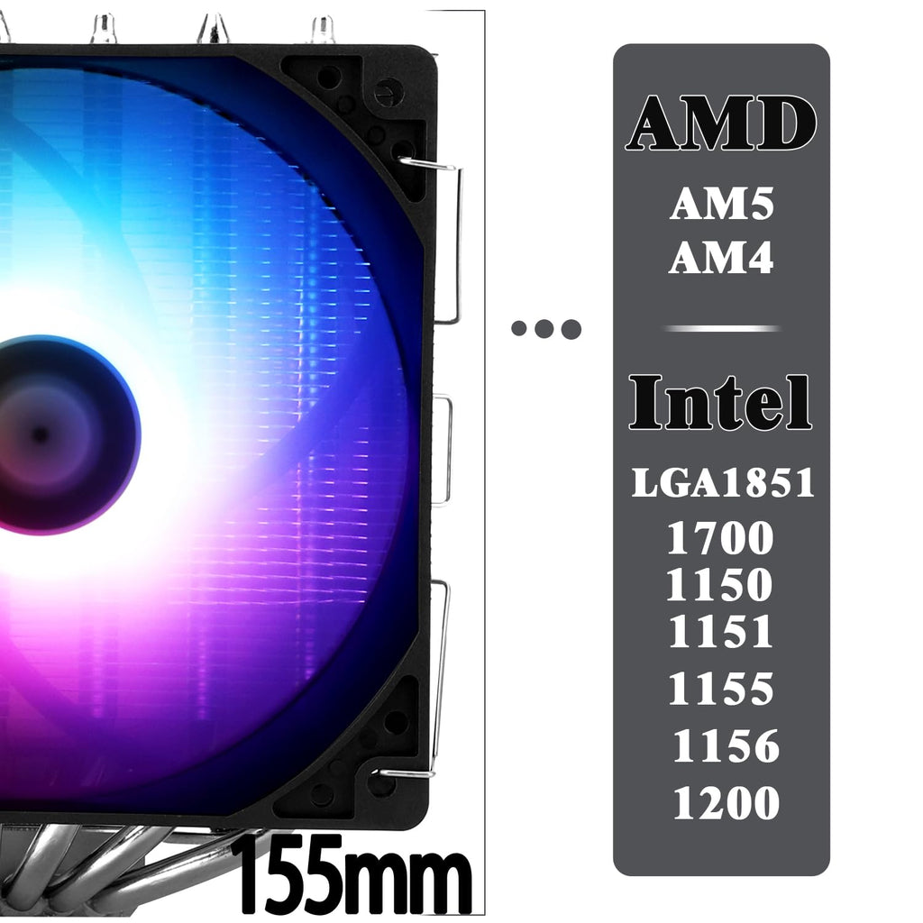 TR-Thermalright Peerless Assassin 120 SE CPU-Kühler, Hochleistungs-Twin-Tower-CPU-luftkühler, geräuscharm 25,6dBA, 155 mm höjd, för Intel LGA 1700/1851/115X/1200, AM4 och AM5