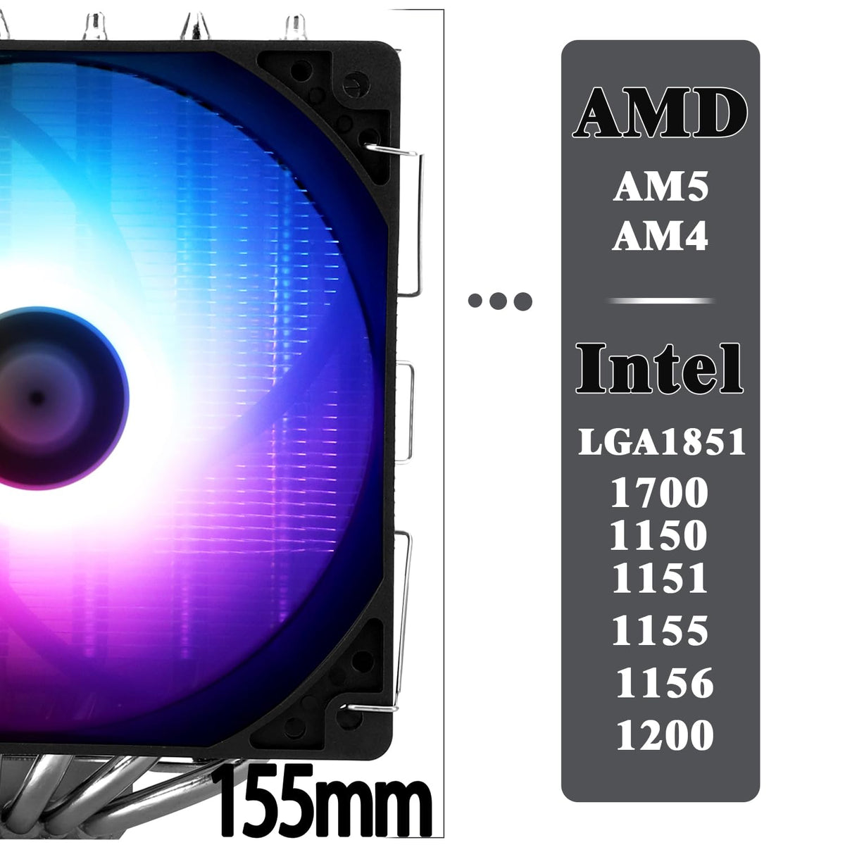 TR-Thermalright Peerless Assassin 120 SE CPU-Kühler, Hochleistungs-Twin-Tower-CPU-luftkühler, geräuscharm 25,6dBA, 155 mm höjd, för Intel LGA 1700/1851/115X/1200, AM4 och AM5