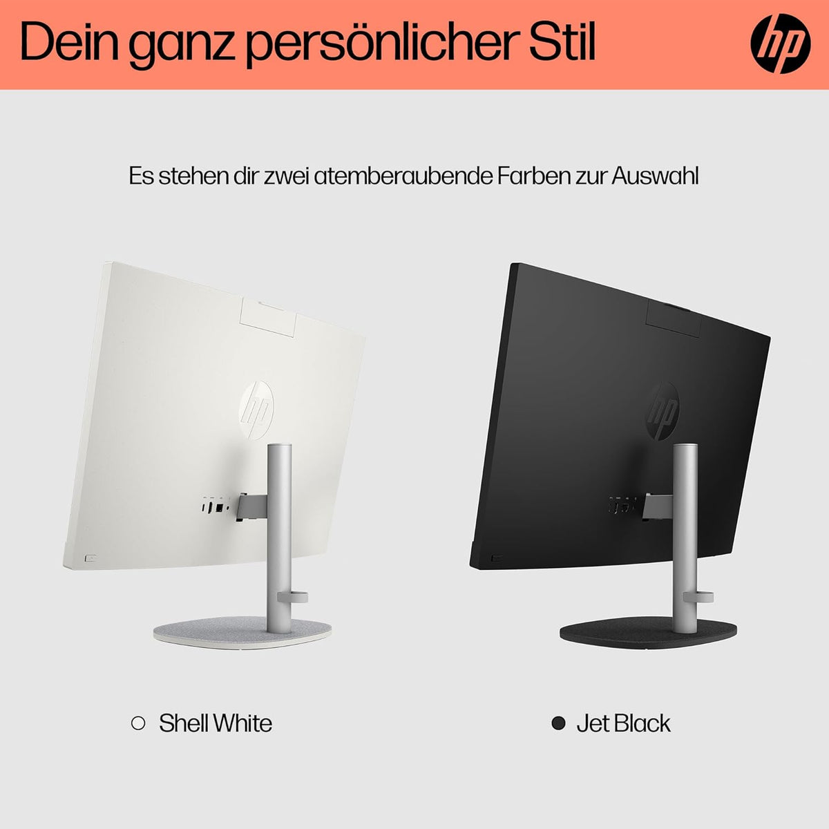 HP Allt-i-ett-stationär dator, 23,8 tums FHD-skärm, AMD Ryzen 5 7520U, 8 GB DDR5 RAM, 512 GB SSD, AMD Radeon-grafikenhet, Windows 11 Home, QWERTZ vit, exklusivt från Amazon