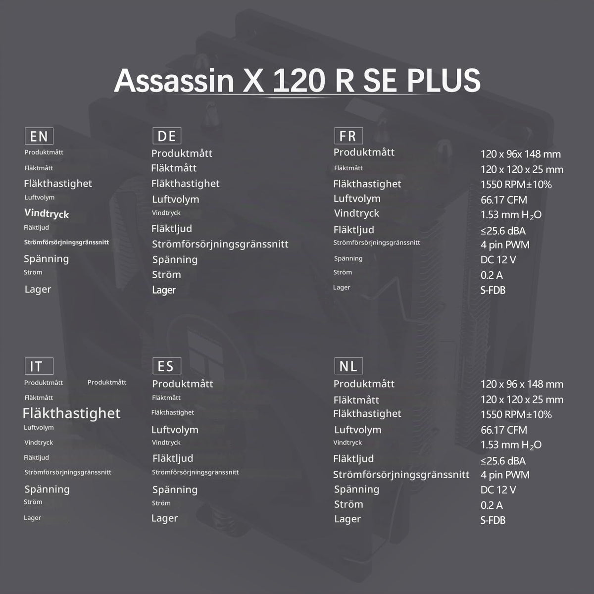 TR-Thermalright Assassin X 120R SE CPU-kylare - 4 värmerör, 120 mm tyst fläkt, för AMD AM4/AM5, Intel LGA1851/1700/115x/1200, PC-kylare
