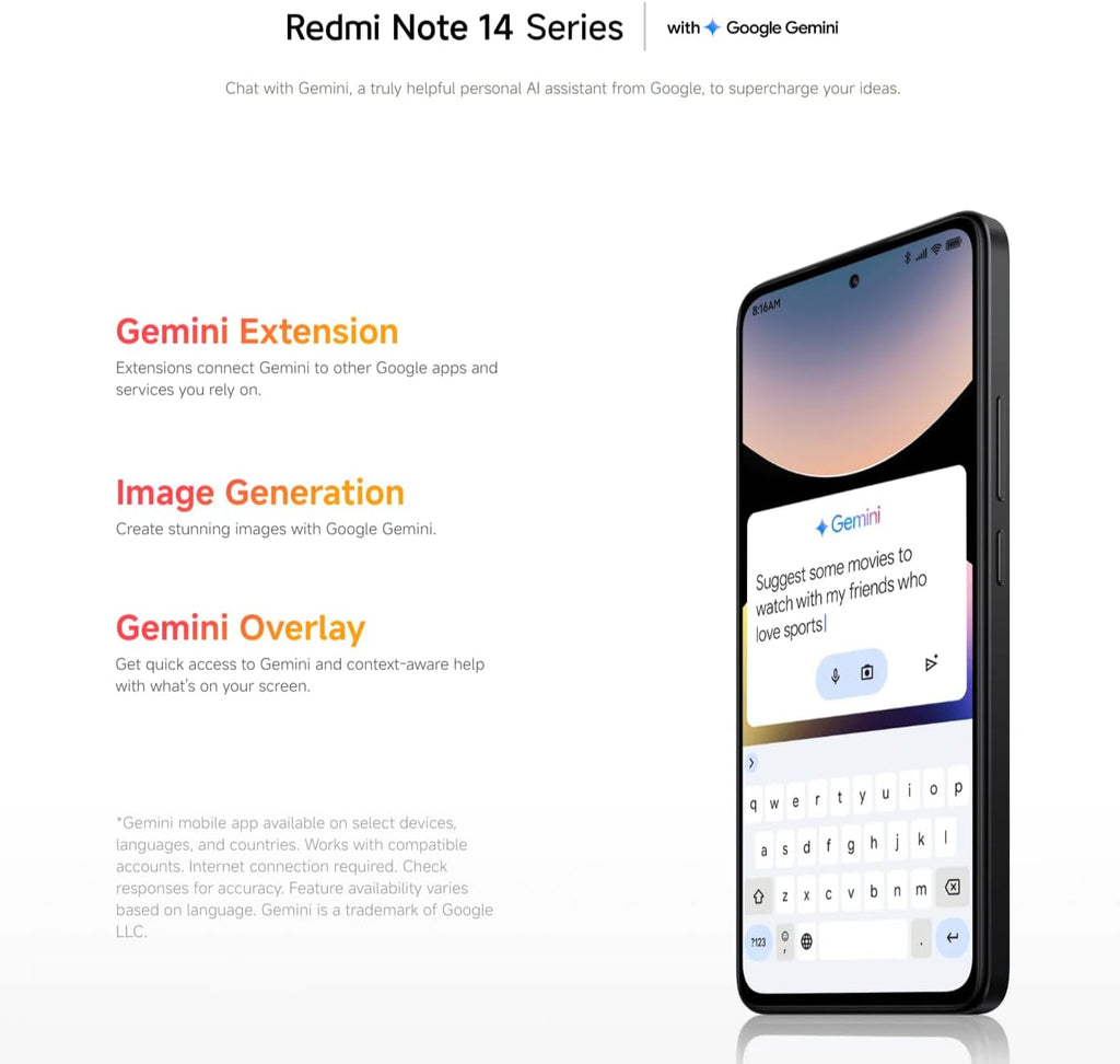 Xiaomi Redmi Note 14 5G Smartphone, 8+256 GB, lila, 108 MP AI-kamerasystem, 5 500 mAh batteri, 120 Hz ögonvårdsdisplay, AI-funktioner (laddare ingår inte)