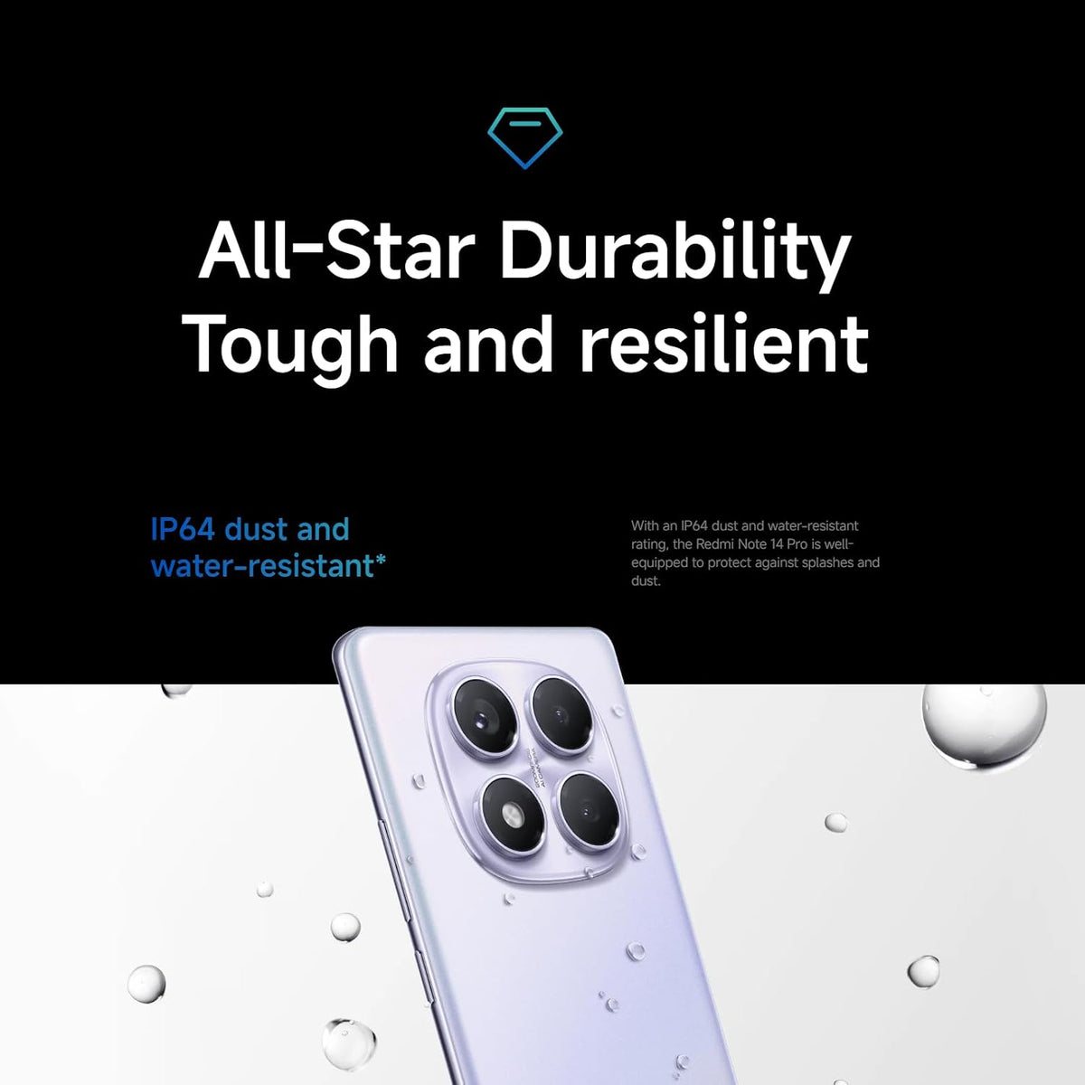 Xiaomi Redmi Note 14 5G Smartphone, 8+256 GB, lila, 108 MP AI-kamerasystem, 5 500 mAh batteri, 120 Hz ögonvårdsdisplay, AI-funktioner (laddare ingår inte)