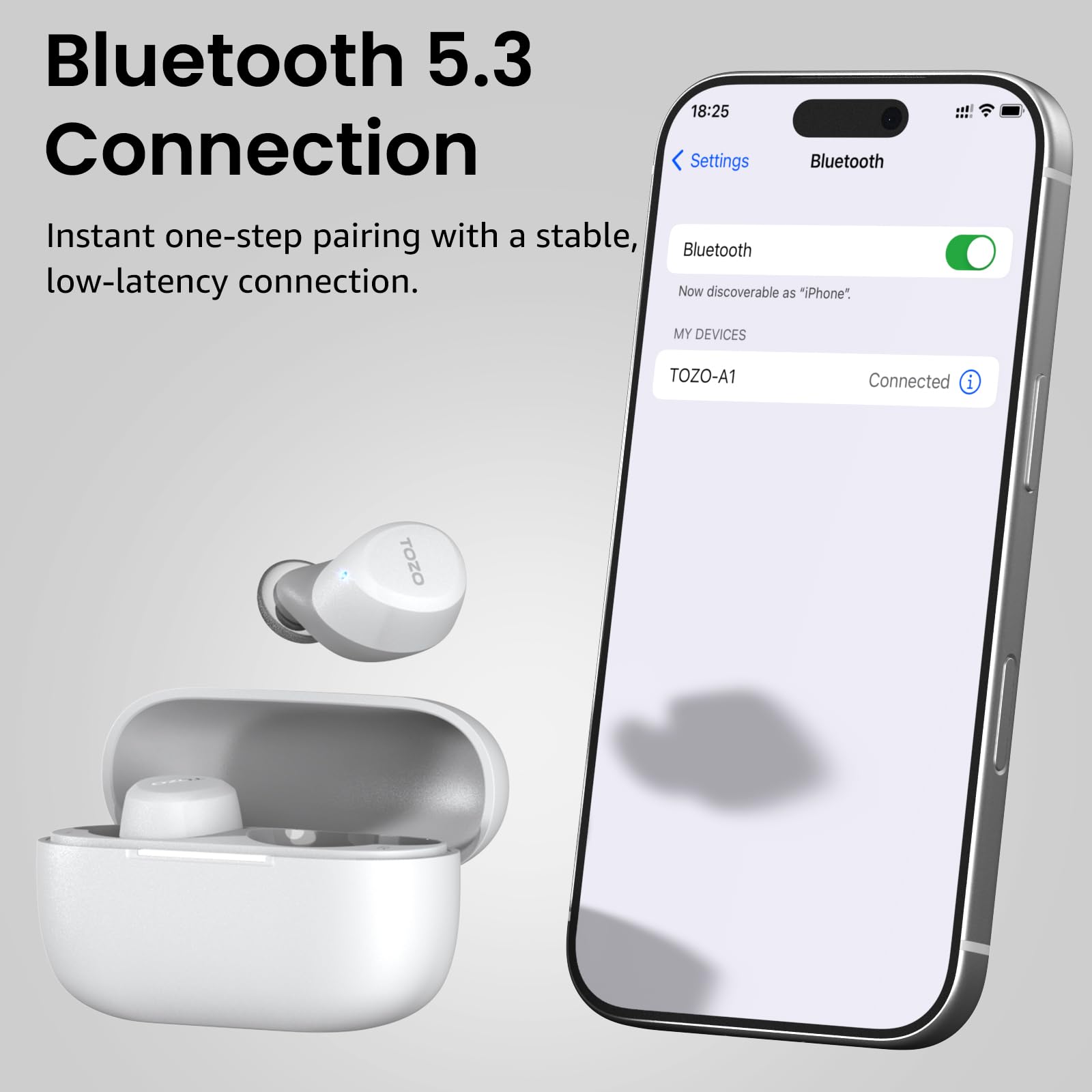 TOZO A1 Wireless Earbuds Bluetooth 5.3 Light Weight in Ear Headphones