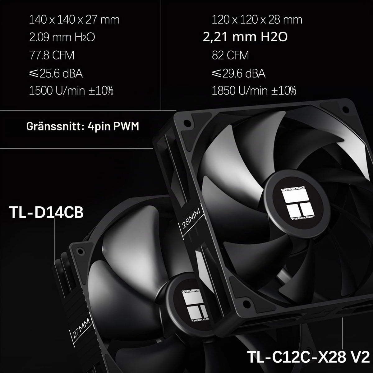 TR-Termisk peerless assassassin 140 digital svart CPU-kylare, dubbelt torn med 6 värmerör, dubbla CPU-fläktar 1850 varv/min, övre täckning av den digitala displaykortet magnetisk, för AM5, Intel