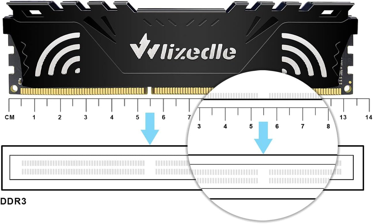 DDR3 1866MHz RAM-minne 32 GB kit (4x8 GB) CL13 UDIMM Wlizedle PC3-14900 minnesmodul 240-pin 1,5 V för stationär dator, svart