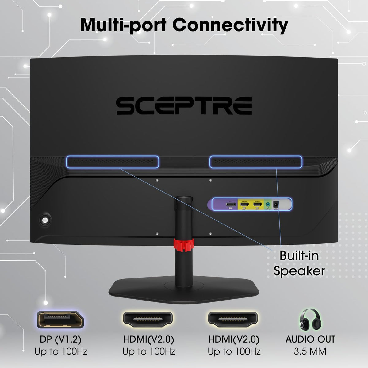 Sceptre Curved 24-inch Gaming Monitor 1080p R1500 98% sRGB HDMI x2 VGA Build-in Speakers, VESA Wall Mount Machine Black (C248W-1920RN Series)