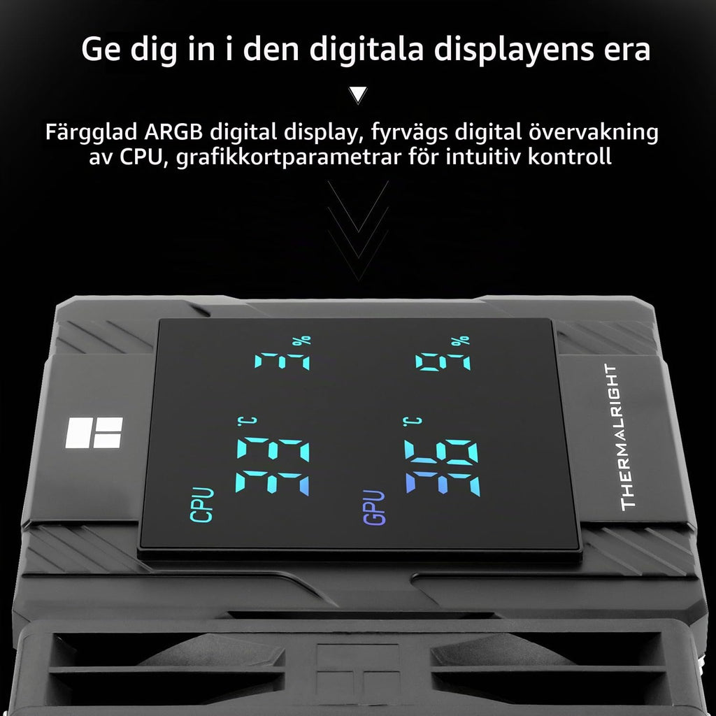 Thermalright Peerless Assassin 120 digital ARGB svart CPU-kylare, kylning med dubbla dörrar och dubbla fläktar, CPU-luftkylare, digital skärmskydd, för AM4/AM5, Intel LGA1851/1700/115X/1200