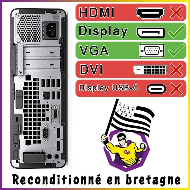 HP PC ProDesk 600 G3 SFF Intel I5-6500 RAM 16 GB SSD 480GB W11 wifi (refurbished)