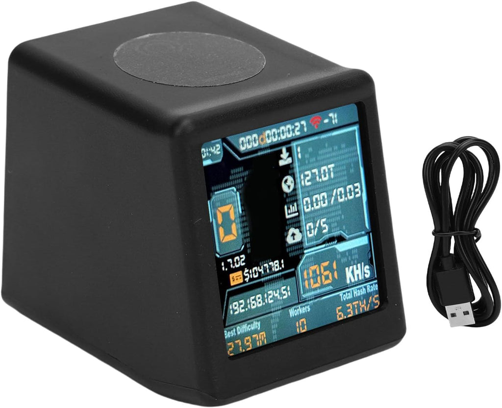 Fabater Bitcoin Miner, WiFi BT Smart Lucky BTC Miner med 1060KH/s Hashrate, 1,54 Tums Skärm, Lottery Miners Mining Machine USB Powered for Home