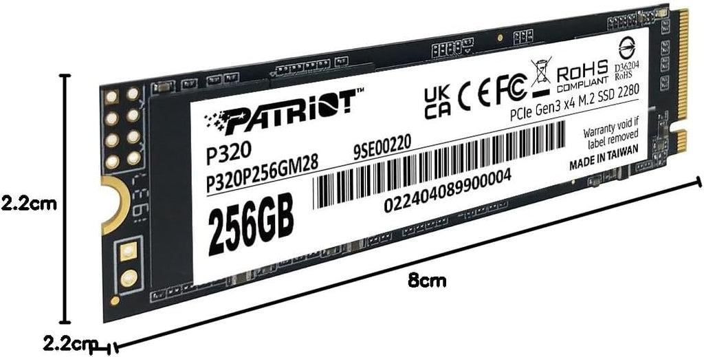 Patriot P320 512GB SSD intern - NVMe PCIe Gen 3x4 - M.2 2280 - Solid State Drive - P320P512GM28