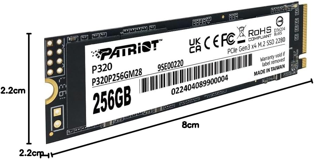 Patriot P320 512GB SSD intern - NVMe PCIe Gen 3x4 - M.2 2280 - Solid State Drive - P320P512GM28