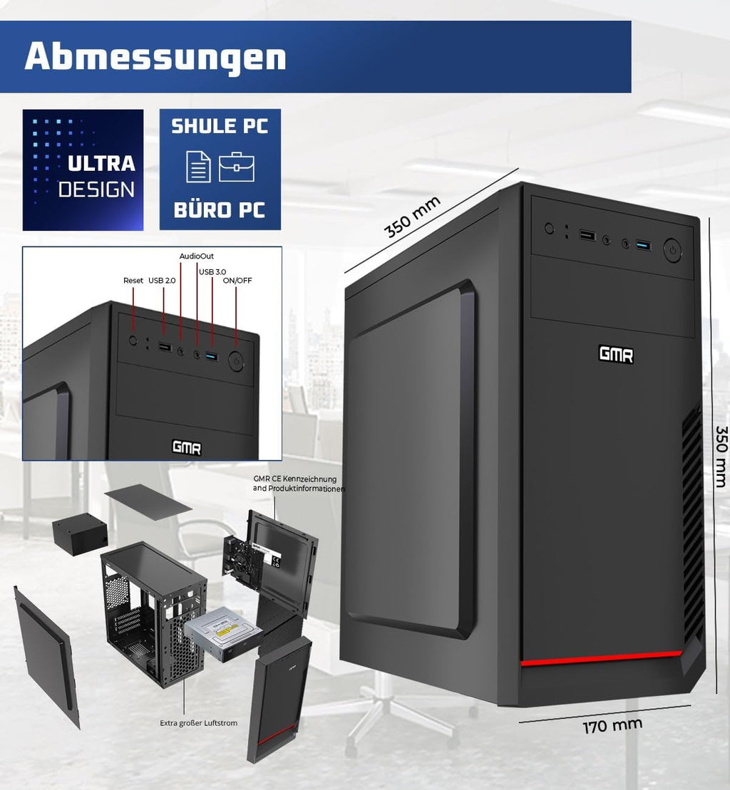 Intel i7 - Business Office Multimedia-dator med 3 års garanti! | 32 GB RAM | 1000 GB SSD | USB 3.0 | Windows 11 Prof. 64-bitars | WiFi 600 och Bluetooth 5