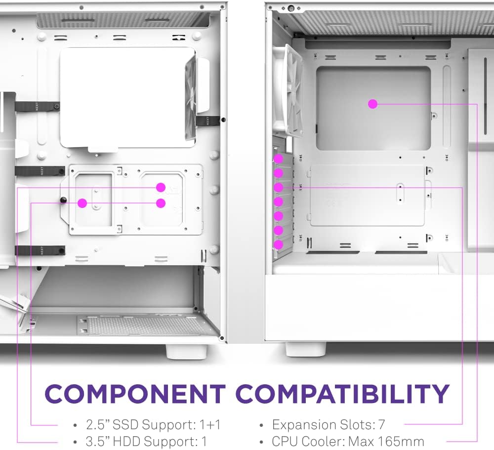NZXT H5 Flow RGB - Kompakt Mid-Tower ATX PC-chassi - Svart