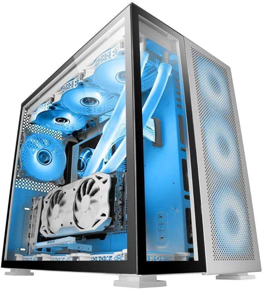 Mars Gaming MC-NOVA, Custom XXL E-ATX Gaming Tower, flyg- och rymdfartsaluminium, helt dubbelfönster härdat glas, Dual Chamber Construction, USB-C
